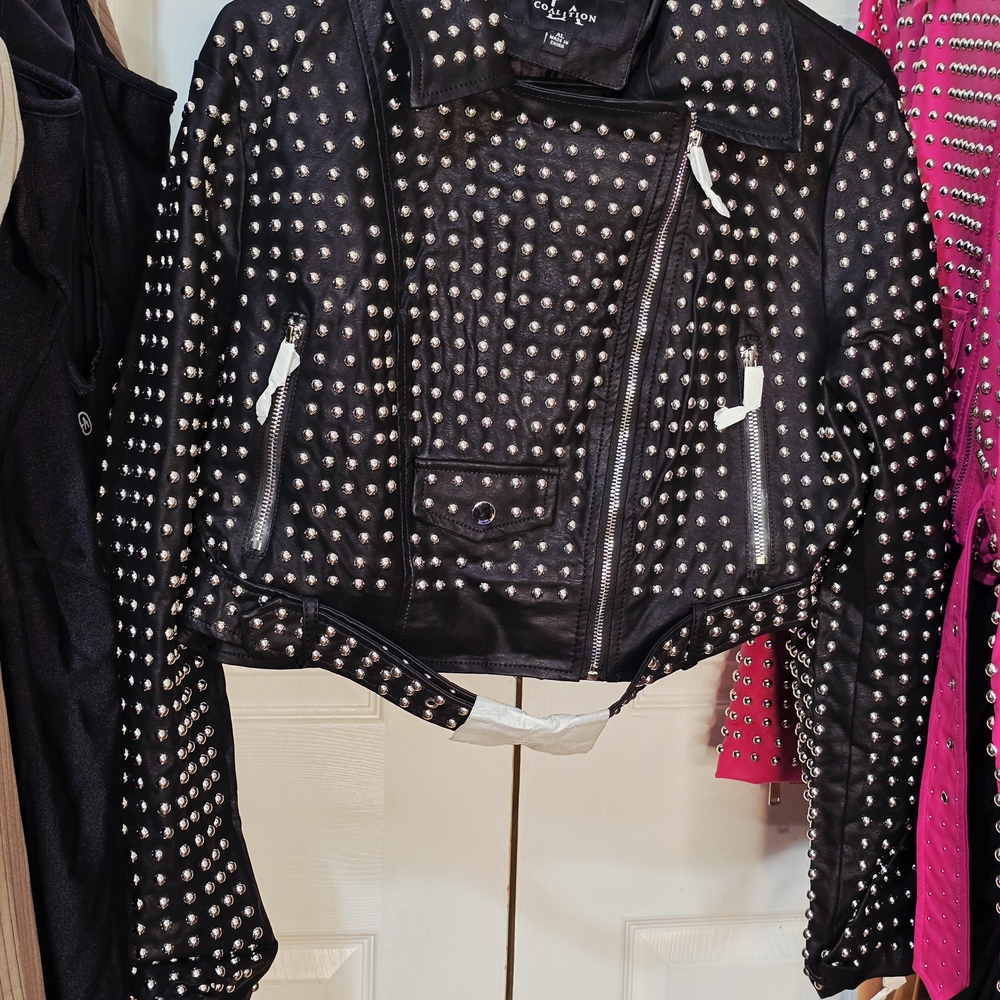 Black Studded Leather Jacket